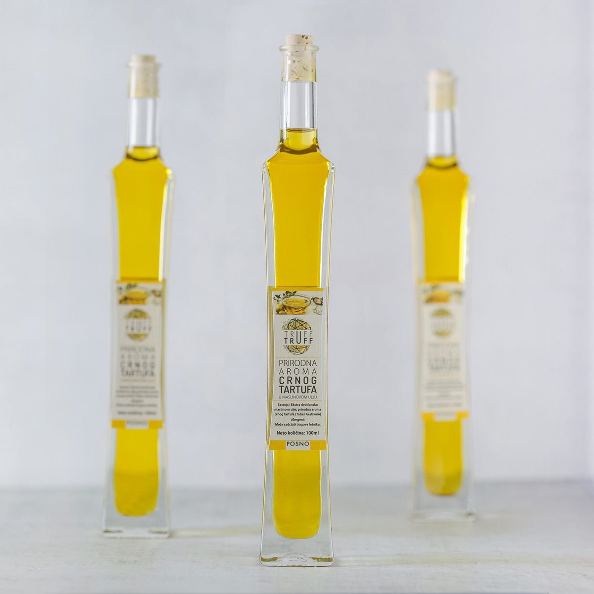 Tri proizvoda Truff Truff Elegant maslinovo ulje sa aromom tartufa u jednoj slici